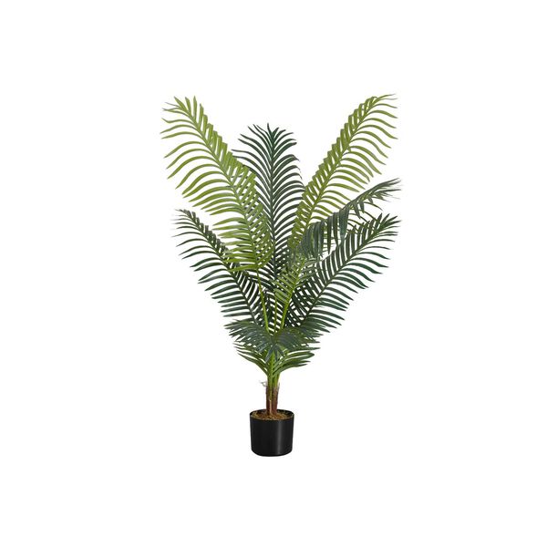 Black Green 47-Inch Palm Tree Indoor Floor Potted Decorative Artificial Plant, image 1